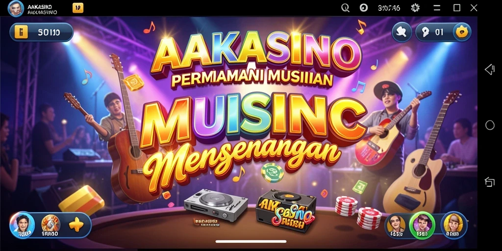 Tampilan gameplay AAKASINO dengan berbagai lagu yang menarik.