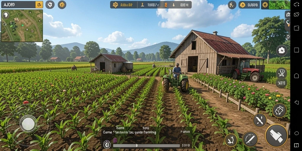 Screenshot AJO89 menunjukkan pengalaman gameplay bertani yang seru.