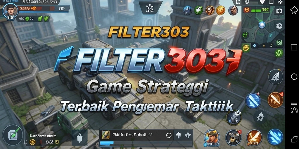 Screenshot utama FILTER303 menampilkan pertempuran strategis yang mendebarkan.