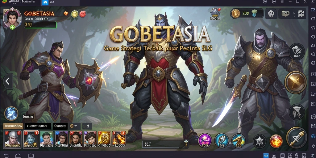 Screenshot gameplay GOBETASIA menampilkan aksi seru dalam pertempuran SLG.