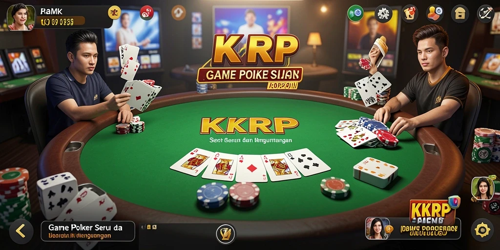 Screenshot KKRP menunjukkan momen intens dalam permainan Poker yang mendebarkan.