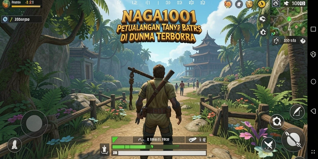 Screenshot NAGA1001 menampilkan aksi petualangan di dunia terbuka.