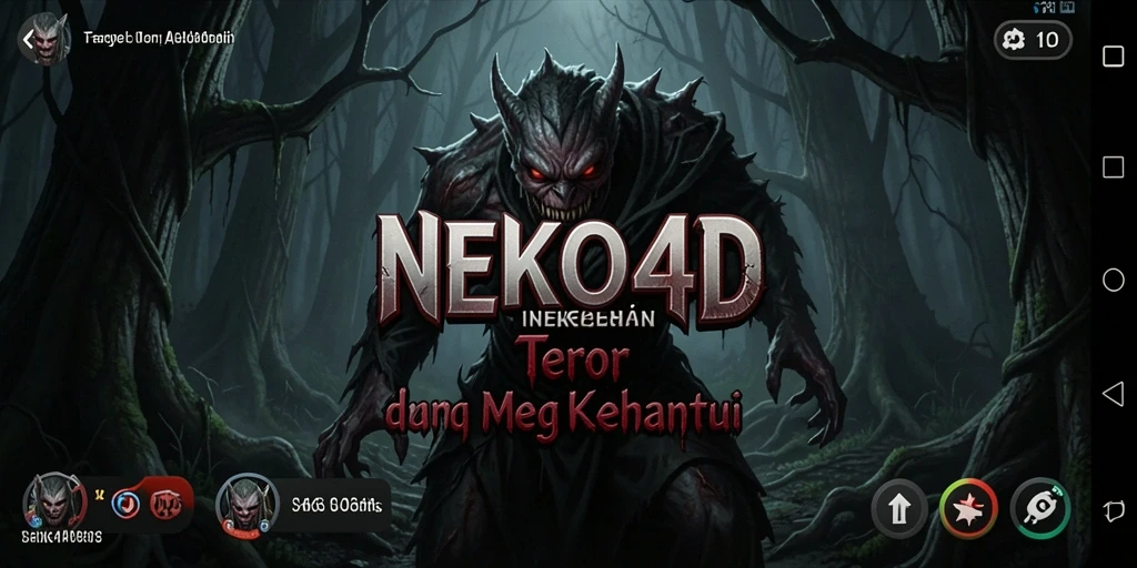 Tangkapan layar dari gameplay NEKO4D menampilkan suasana horror yang mencekam.