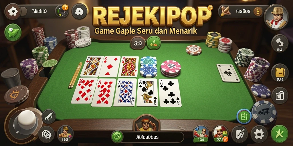 Tampilan menarik gameplay Gaple di REJEKIPOP.