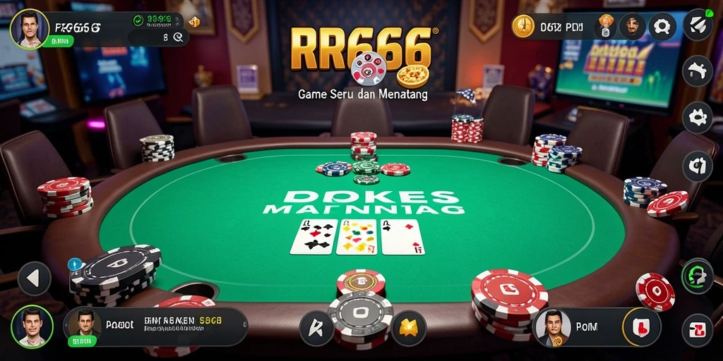 Tampilan dinamika bermain Poker yang mendebarkan di RR666.