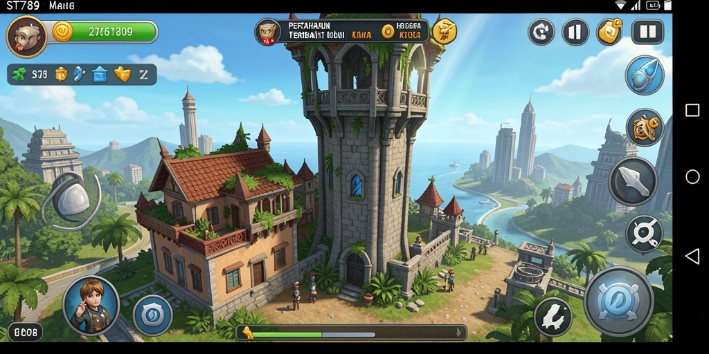 Tampilan gameplay ST789 yang menegangkan dalam Tower Defense.