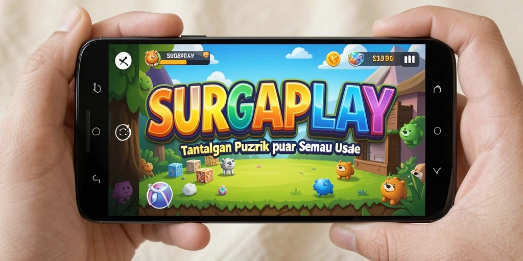 Screenshot gameplay SURGAPLAY dengan berbagai teka-teki seru.